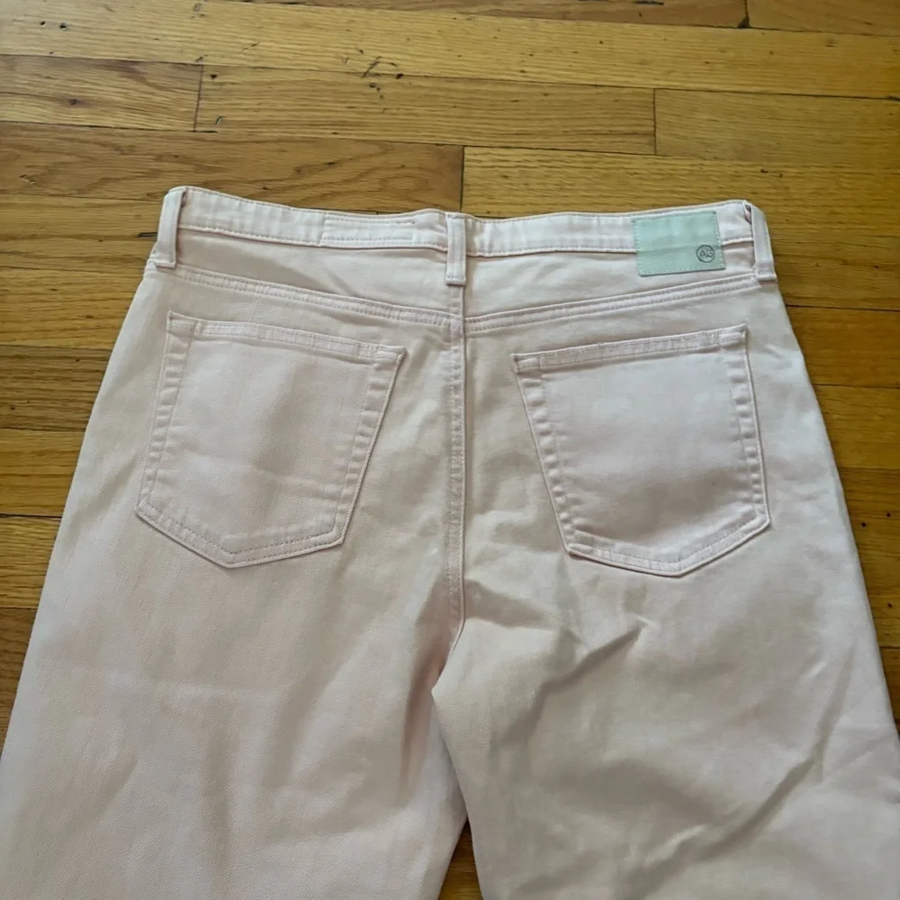 AG Adriano Goldschmied Abbey Pink Denim Crops Size 32